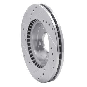Hyundai Elantra Brake Rotor (1) - Front Right - R1 Concepts - Drilled & Slotted - Silver - `07-`10